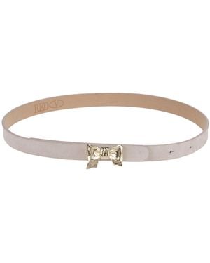 Red(V) Belt Soft Leather - White