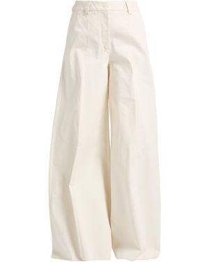 THE LATEST Ivory Pants Cotton, Elastane - White