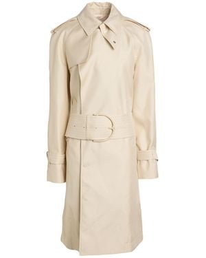 Burberry Cream Overcoat & Trench Coat Silk, Polyester - Natural