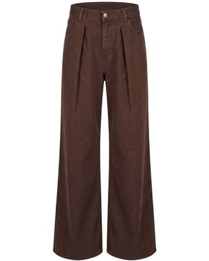 Haikure Dark Trousers Organic Cotton, Lyocell - Brown