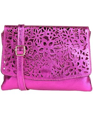 Marlon Fuchsia Cross-Body Bag Soft Leather - Purple