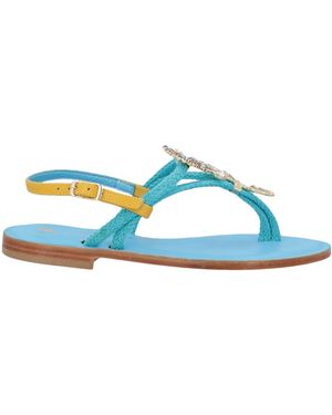 Paola Fiorenza Thong Sandal Textile Fibers - Blue