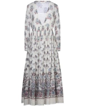 Black Coral Maxi Dress - White