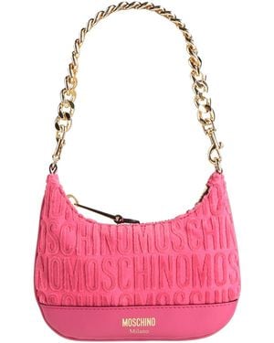 Moschino Fuchsia Handbag Leather, Textile Fibres - Pink