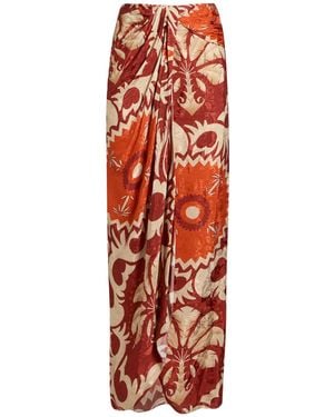 Johanna Ortiz Maxi Skirt Viscose - Red