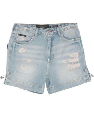 Philipp Plein Denim Shorts - Blue