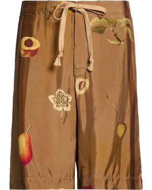 Uma Wang Khaki Shorts & Bermuda Shorts Viscose, Cupro - Brown