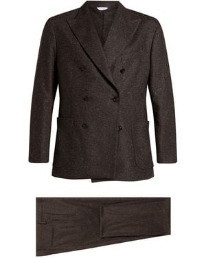 Boglioli Dark Suit Virgin Wool, Polyamide, Silk, Polyester, Elastane - Black