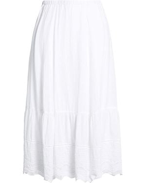 120% Lino Midi Skirt Linen - White