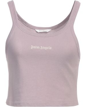 Palm Angels Sleeveless Logo Crop Top - Purple