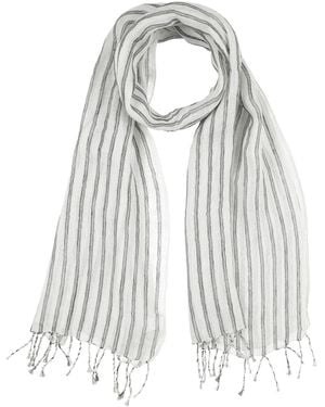 Brunello Cucinelli Scarf Linen, Metallic Fibre, Viscose - White
