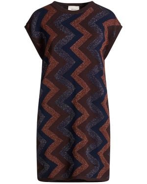 ViCOLO Dark Mini Dress Viscose, Polyester, Metallic Polyester, Polyamide - Blue