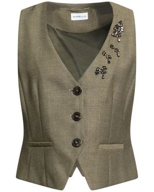 Marella Tailored Vest Virgin Wool, Polyester, Viscose - Green