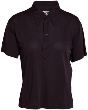 Maison Margiela Plum Polo Shirt Viscose, Elastane - Black