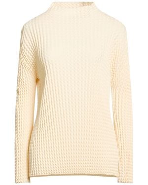 Issey Miyake Ivory Turtleneck Cotton, Polyester - Natural