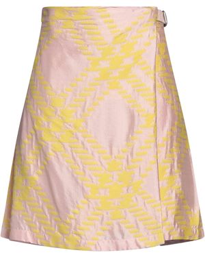 Burberry Mini Skirt Cotton, Viscose, Silk, Calfskin - Yellow