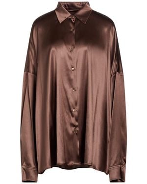 Dries Van Noten Chocolate Shirt Silk, Elastane - Brown
