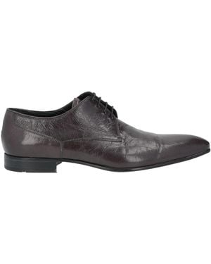 BOSS Charcoal Lace-Up Shoes Calfskin - Gray