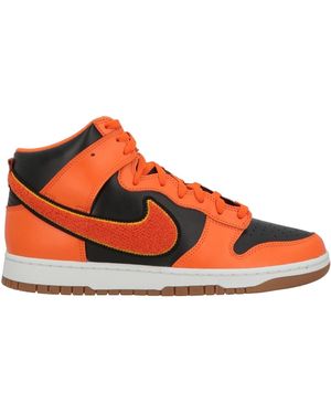 Nike Trainers Leather, Textile Fibres - Orange