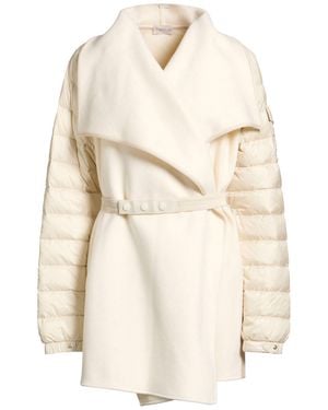 Moncler Ivory Coat Virgin Wool, Polyamide - Natural