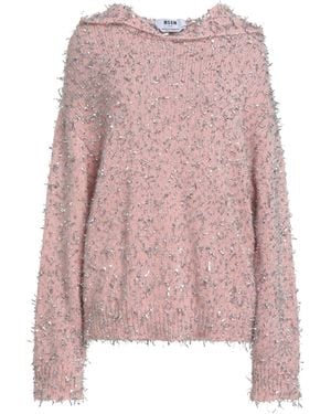 MSGM Sweater Polyamide, Alpaca Wool, Mohair Wool, Metallic Fiber - Pink