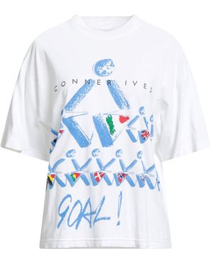 Conner Ives T-Shirt Cotton, Swarovski Crystal - White