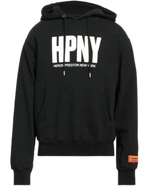 Heron Preston Hooded Cotton Sweatshirt With Bold Logo - Black