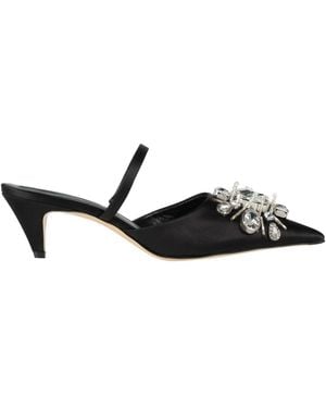 Rochas Mules & Clogs Textile Fibers - Black