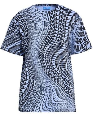 Mugler Lilac T-Shirt Organic Cotton - Blue