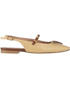 Baldinini Sand Ballet Flats Natural Raffia, Leather