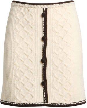 Blugirl Blumarine Ivory Mini Skirt Wool, Polyamide - Natural