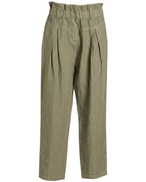 120% Lino Military Trousers Linen - Green