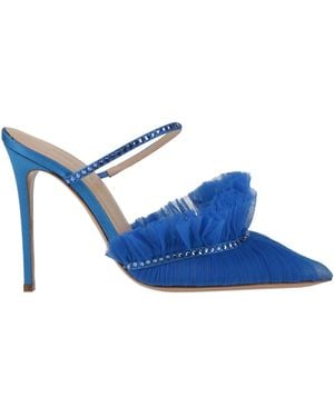 Andrea Wazen Mules & Clogs Textile Fibres, Swarovski Crystal - Blue