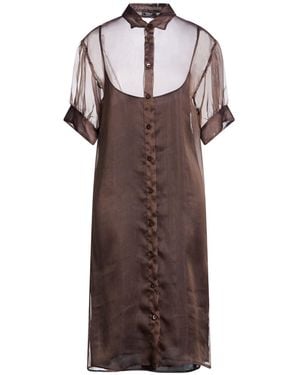 Peserico Midi Dress Silk, Nylon - Brown