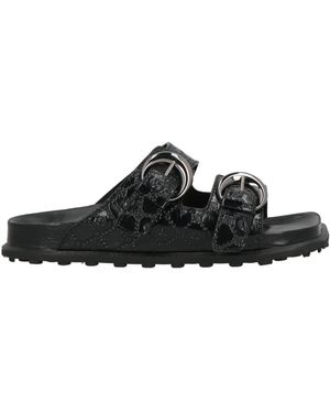 Marine Serre Sandals - Black