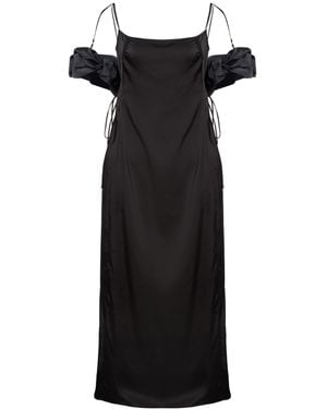Jacquemus Maxi Dress Viscose, Elastane - Black