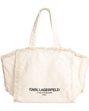 KARL LAGERFELD Cream Shoulder Bag Organic Cotton, Cotton - Natural