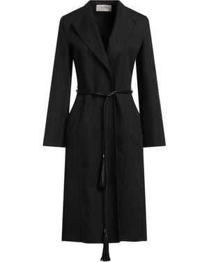 Agnona Overcoat & Trench Coat Cotton, Polyamide, Lambskin - Black