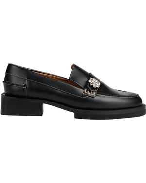 Ganni Loafers Leather - Black