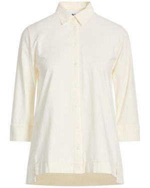 Alpha Studio Cream Shirt Cotton, Elastane - White