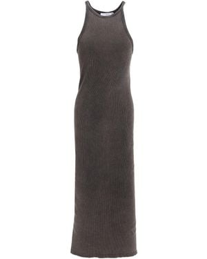 IRO Charcoal Midi Dress Cotton, Elastane - Gray