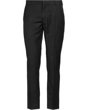 Daniele Alessandrini Charcoal Trousers Polyester, Viscose - Black