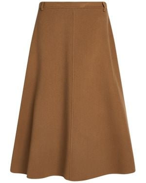 Max Mara Midi Skirt Virgin Wool - Brown