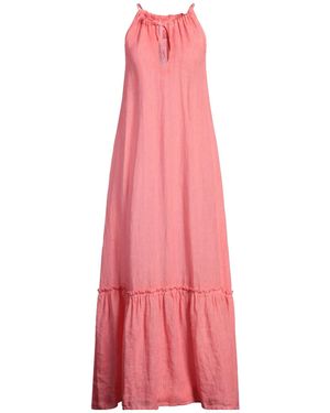 120% Lino Vestito Lungo - Rosa