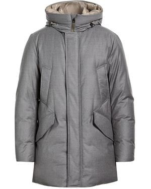 Woolrich Puffer Virgin Wool, Silk - Gray