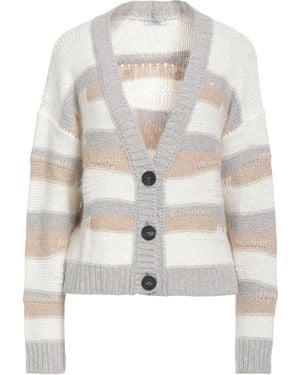 Peserico Cream Cardigan Virgin Wool, Silk, Cashmere - White