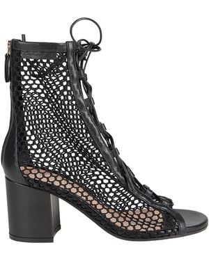 Gianvito Rossi Ankle Boots Leather, Textile Fibres - Black