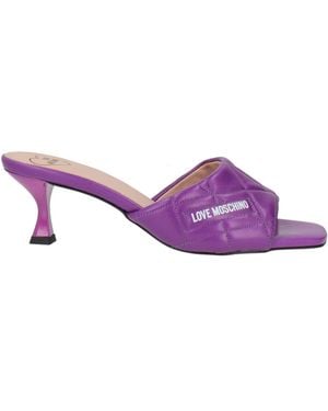 Love Moschino Sandals Leather - Purple
