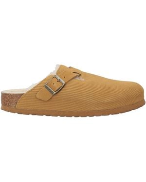 Birkenstock Mustard Mules & Clogs Shearling - Brown