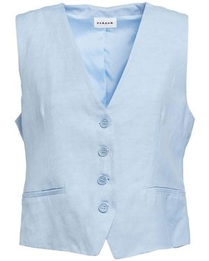 P.A.R.O.S.H. Tailored Vest Viscose, Linen - Blue